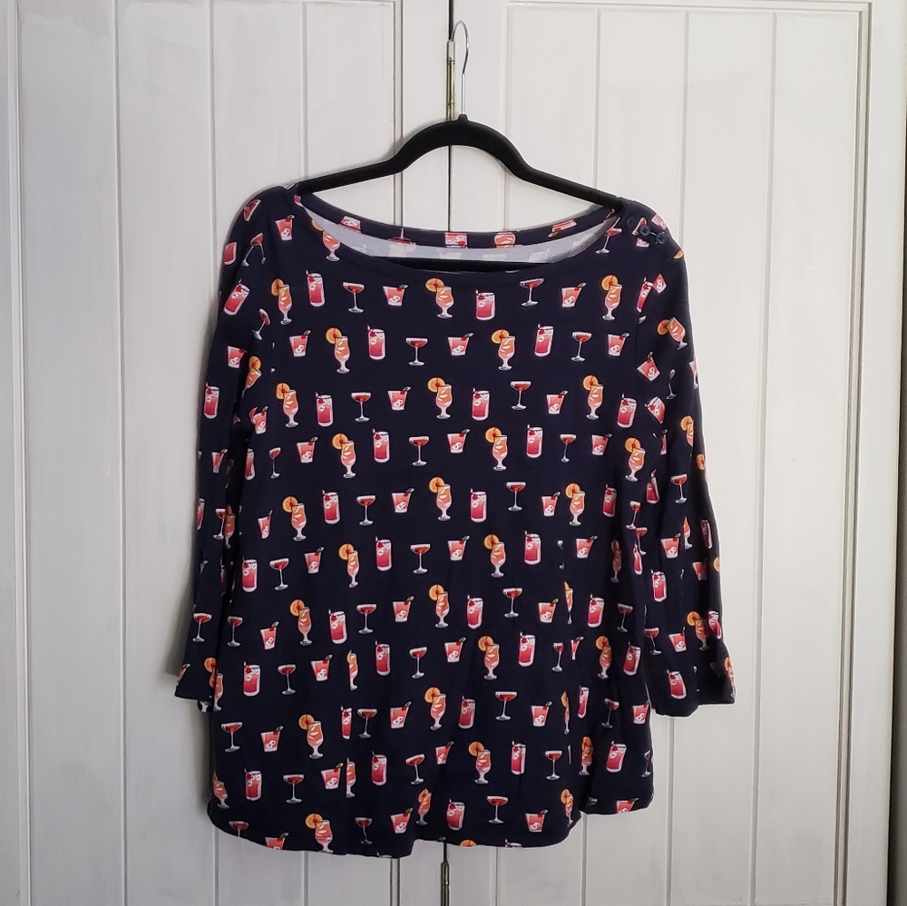 Fun Cocktail Print long sleeve top